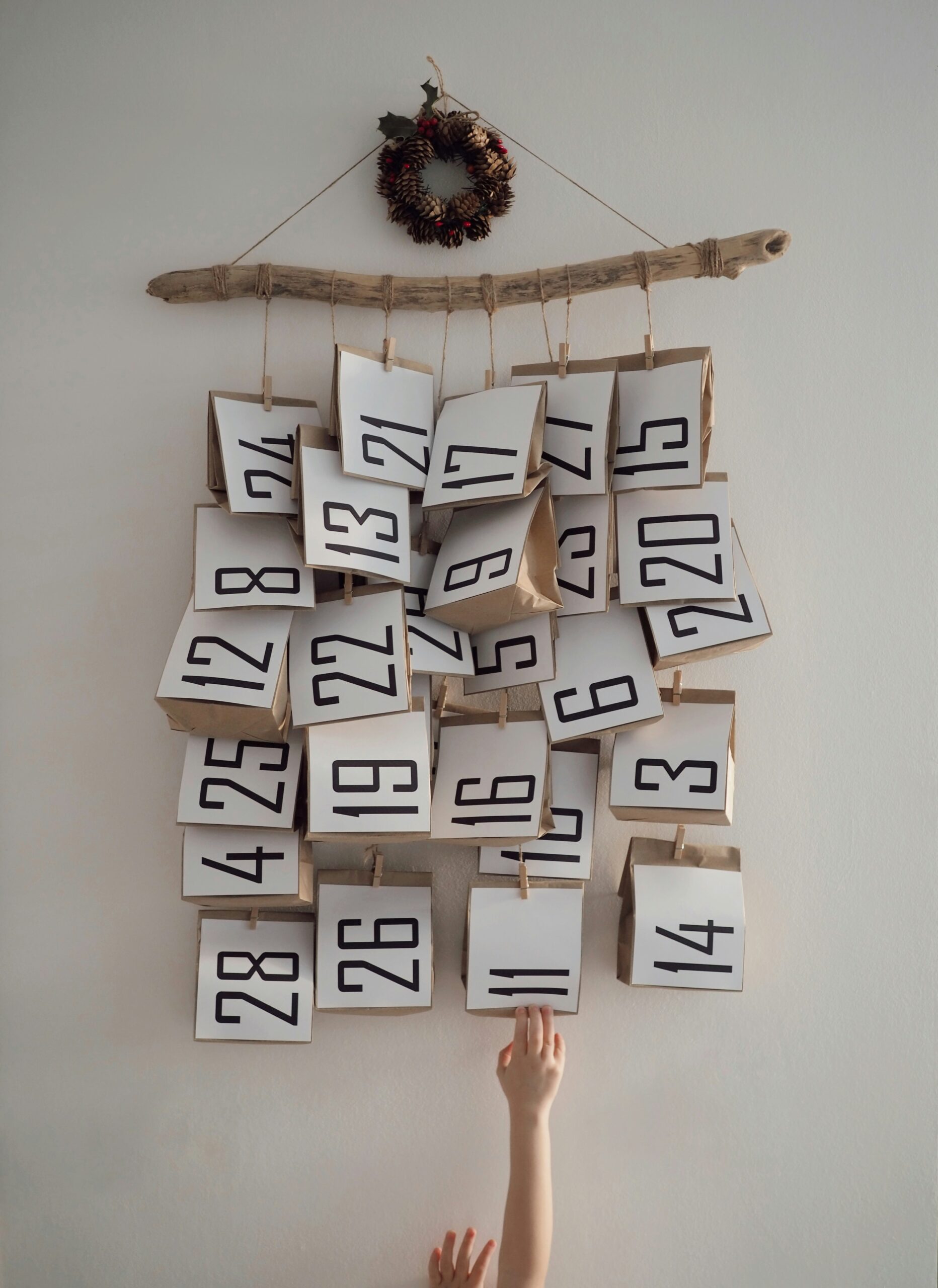 a hand made calendar for december