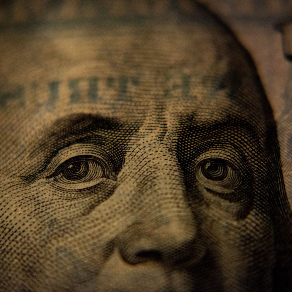close up of the hundred dollar bill